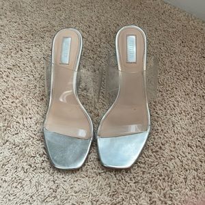 Clear/Silver Wedge Sandal